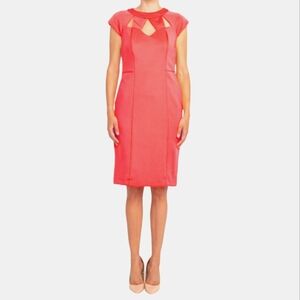 Shelby & Palmer. Women's Cut-out Front Sheath Dress. Coral. Size 10. NWT.